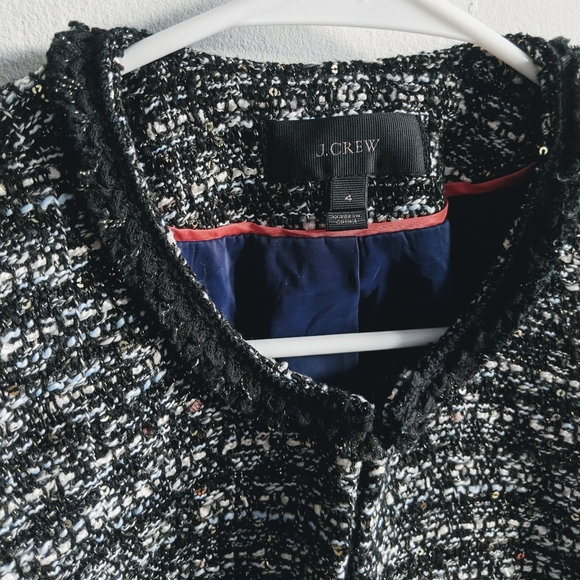 J Crew Lady Day Sequin Tweed Bell Sleeve Jacket - Picture 5 of 9